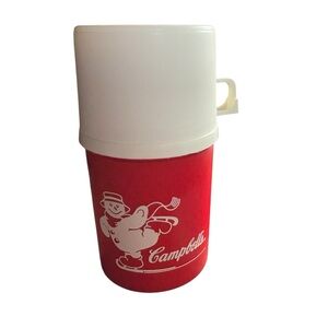 Vintage Campbell's Soup Thermos Ice Skating Snowman Alladinware 7”